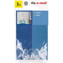 Limkrok for oppheng av håndklær transparent liten 3stk-Fix O Moll Discount