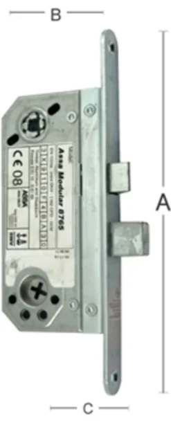 LÅSKASSE TV8765 UTEN SLUTTSTYKKE HØYRE-Assa abloy Clearance