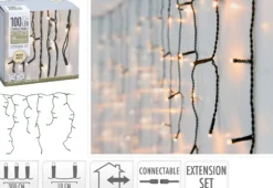 Lyslenke Extension Icicle 100ledlys varmhvit IP44 3m-Ki New