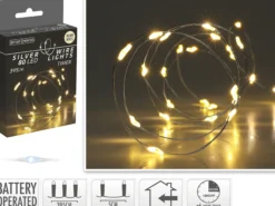 Lyslenke Silver Wire 80ledlys varmhvit 3,95m-Ki Sale