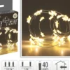 Lyslenke Silver Wire Star 40LED Varmhvit 19,5m-Ki Hot