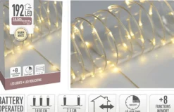 Lyslenke Wire 192ledlys varmhvit batteridrevet IP44 14,5m-Ki Sale