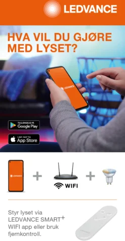 Lyspære smart+wifi PAR16 50 tw 5W GU10-Ledvance Online