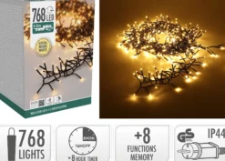 Lysslynge Treecluster 768ledlys ekstra varmhvit 9,9m-Ki Clearance