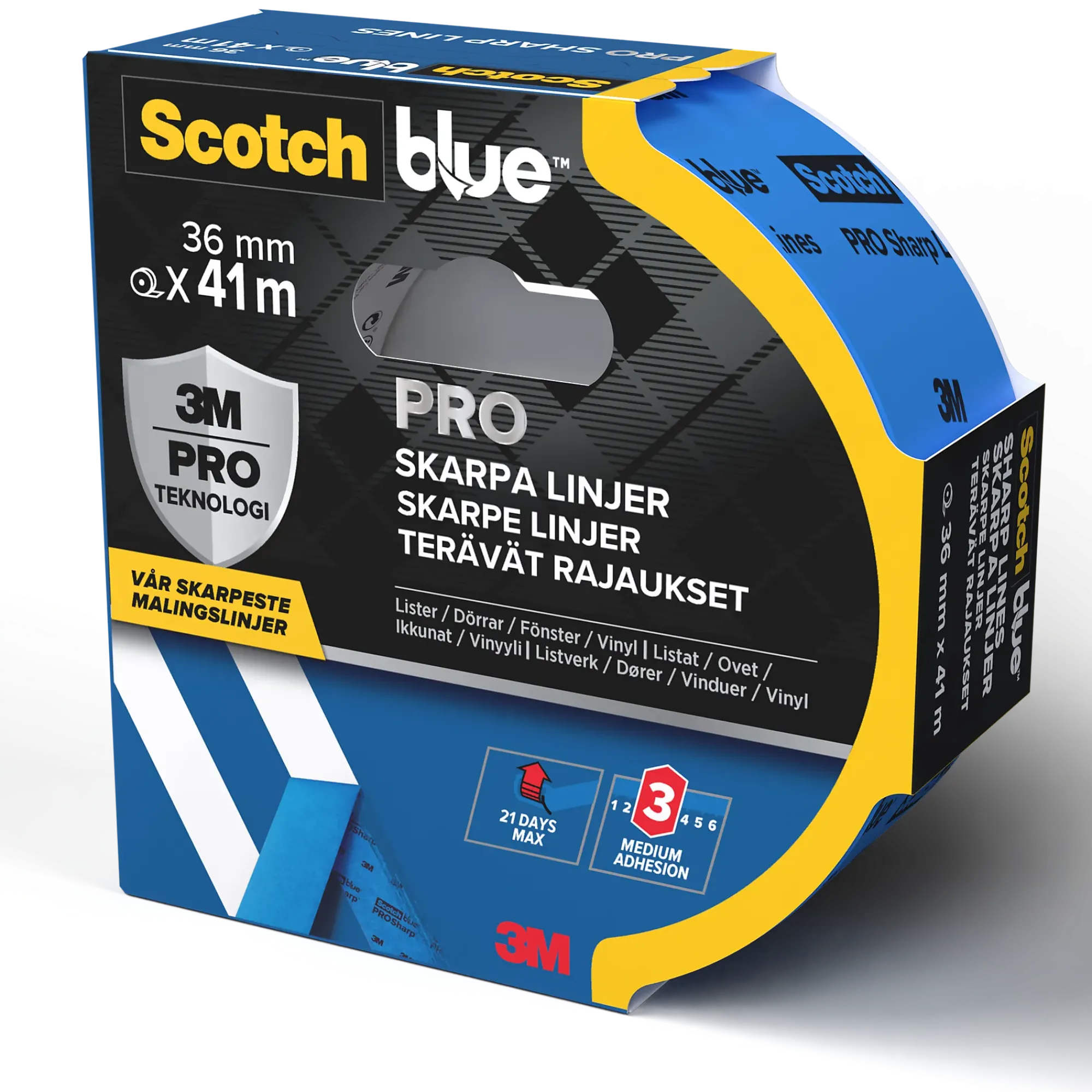Maskeringstape 2093 36mmx41m for skarpe malekanter-Scotch Outlet