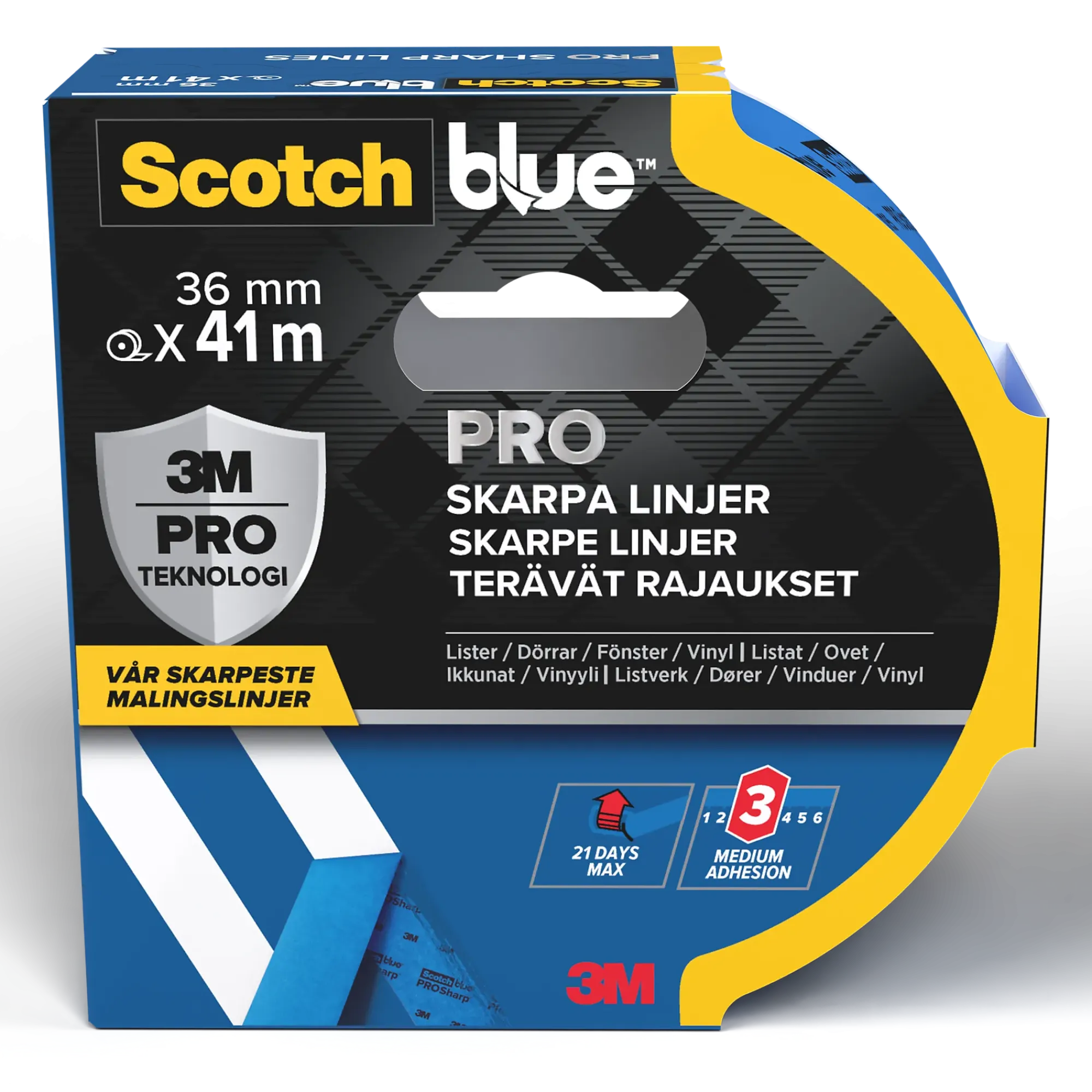Maskeringstape 2093 36mmx41m for skarpe malekanter-Scotch Outlet