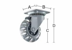 MØBELHJUL 4107 TRANSPARENT GUMMI 60MM MED PLATE-Habo Online