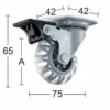 MØBELHJUL 4107 TRANSPARENT GUMMI 60MM M/PL/BR-Habo Clearance