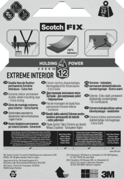 Monteringstape EXTREME 19mmx1,8m innendørs 12kg-Scotch Outlet