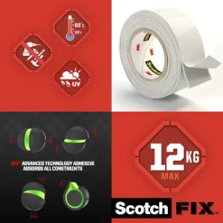 Monteringstape EXTREME 19mmx1,8m innendørs 12kg-Scotch Outlet