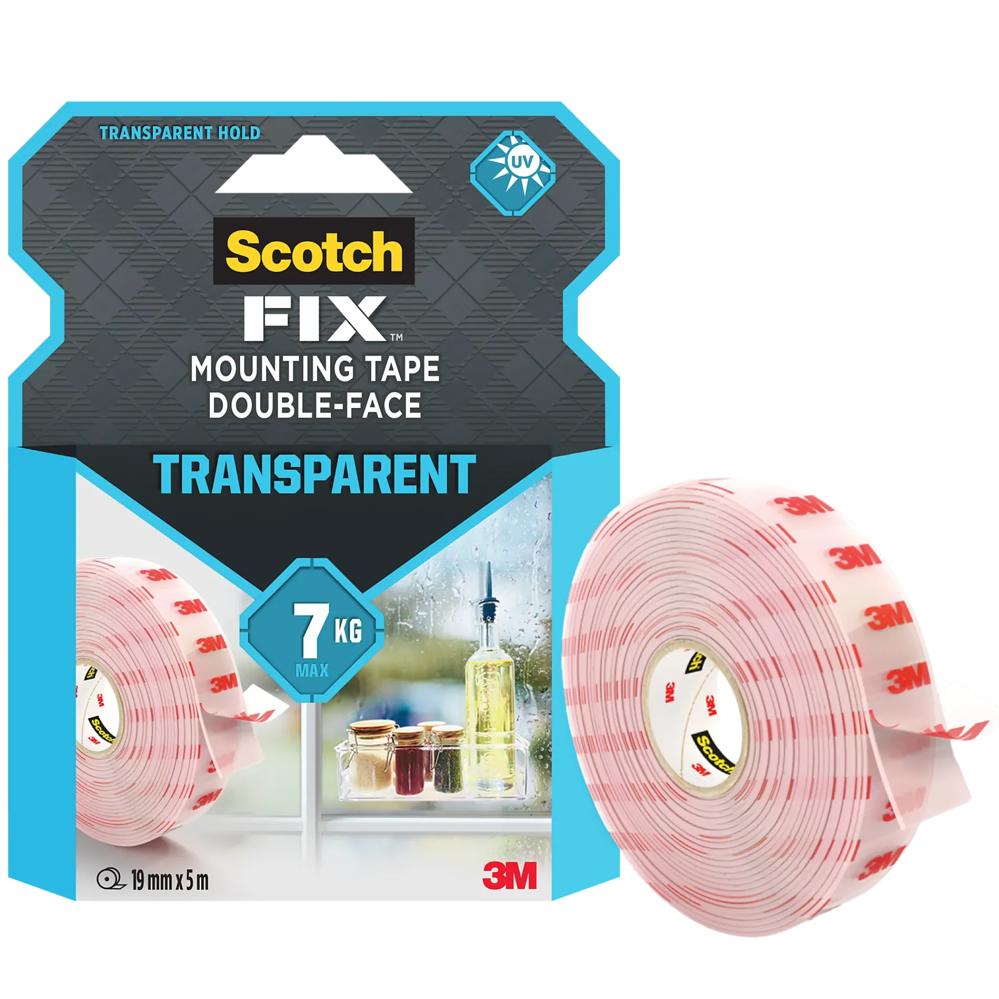 Monteringstape transparent 19mmx5m innendørs 7kg-Scotch Clearance