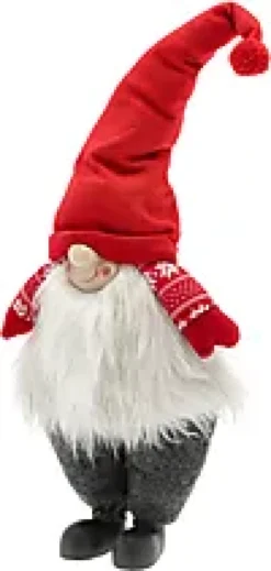 NISSE GUTT 80CM RØD/GRÅ POLYESTER-Scandinavian living Best