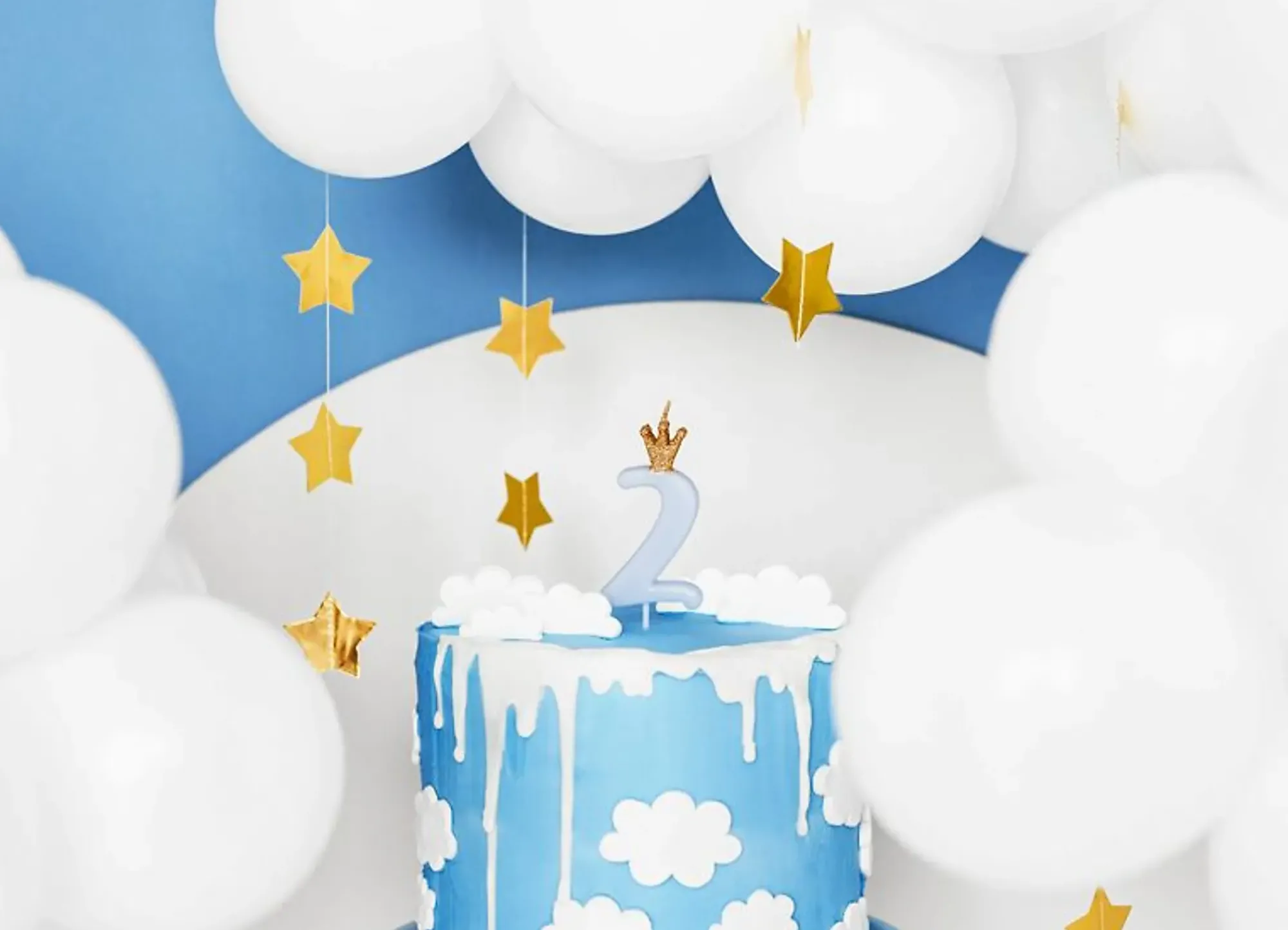 Nummerlys 2 med krone 9,5cm-Partydeco Clearance