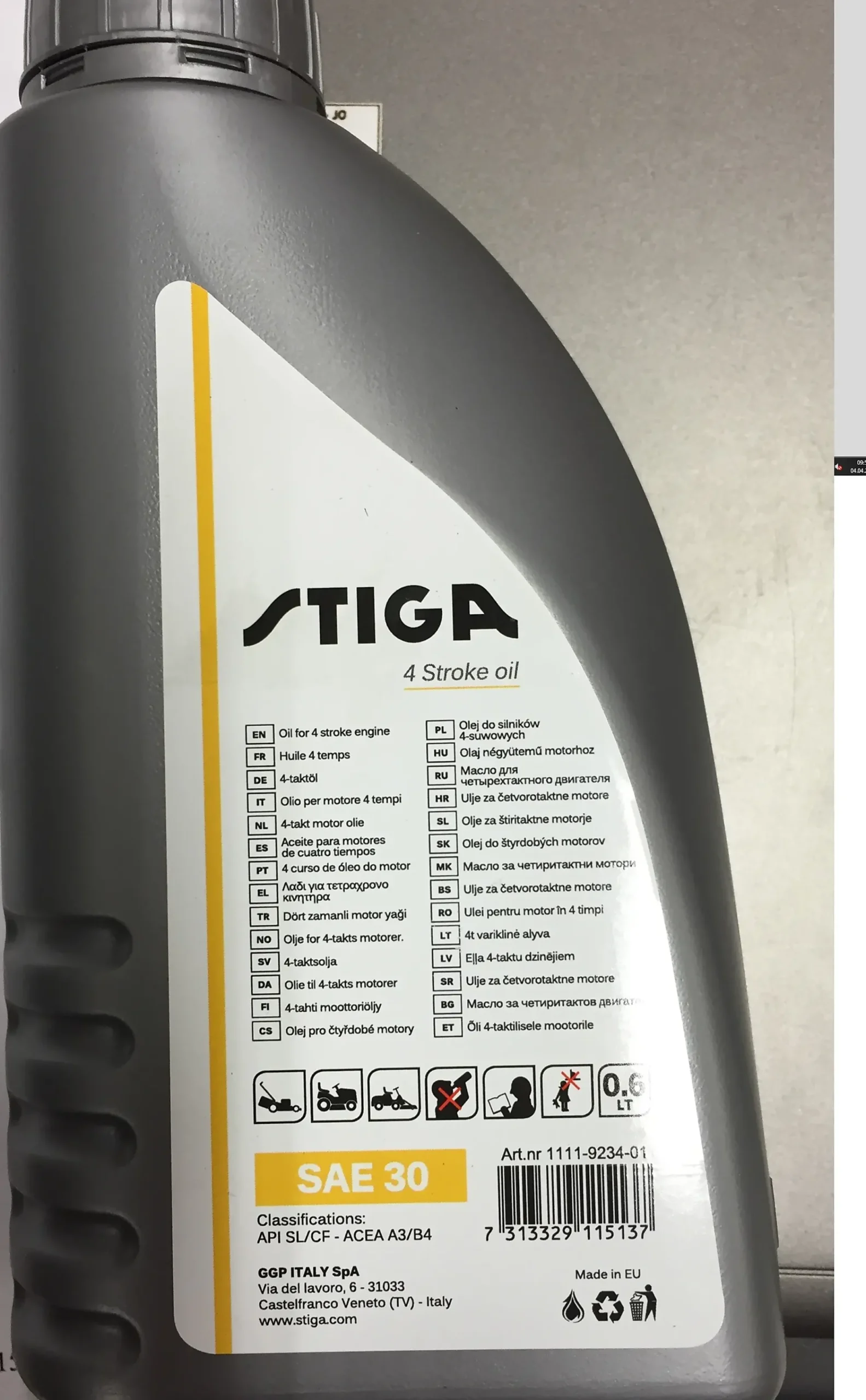 Olje 4-takt SAE 30 0,6l-Stiga Online