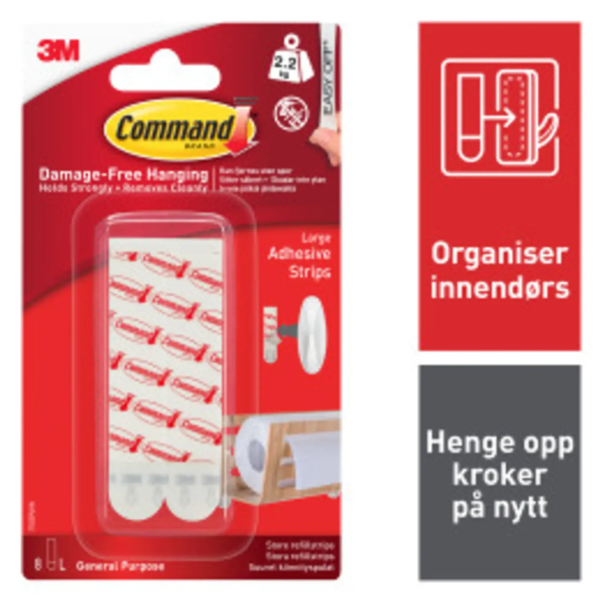 Opphengsstrips refill 44kg 10stk-Command New
