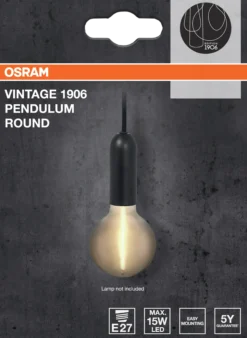 Pendellampe Pendulum E27 Rund Sort-Osram New