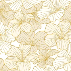 Servietter 33x33cm Line Art Flowers white-Daybyday New