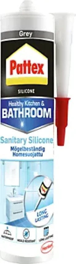 SILIKON SANITÆR GRÅ 280ML-Pattex Clearance