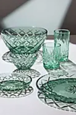 SKÅL SORRENTO 12CM 4STK GRØNN GLASS-Lyngby glas Sale