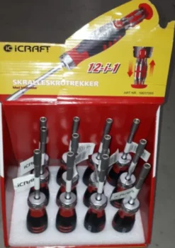 Skrutrekker med skralle med 12 bits-Icraft New