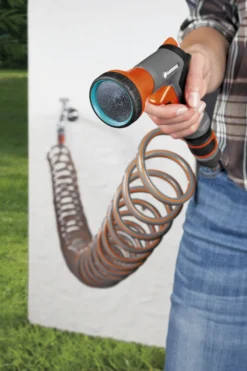 Slangesett spiral 10m med koplinger og pistol-Gardena Clearance