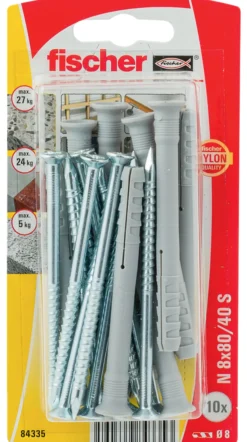 Spikerplugg N ZK 8x80mm 10stk-Fischer New