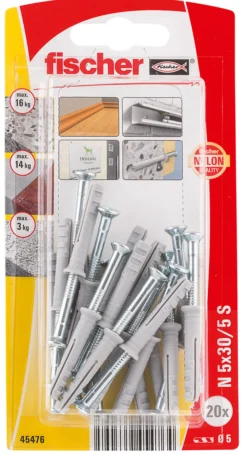 Spikerplugg N ZK 5x30mm 20stk-Fischer Clearance