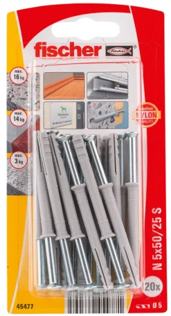 Spikerplugg N ZK 5x50mm 20stk-Fischer