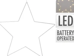 Star 30cm ledlys Silver med timer-Ki Hot