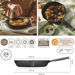 Stekepanne i støpejern Folken 24cm-Fiskars Clearance