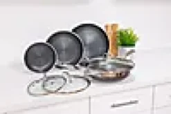 Stekepannesett hybrid med 3 stekepanner 1 Wok og 3 lokk-Hexclad New