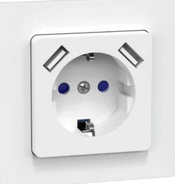 Stikkontakt 1-veis innfelt Connect 2 Home med 2xUSB-Gelia Discount