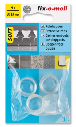 Stolbenhylse soft for glatte gulv og tepper transparent 18mm-Fix O Moll Discount