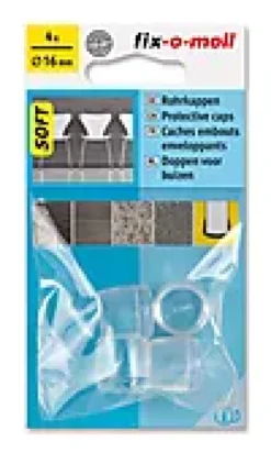 Stolbenhylse soft for glatte gulv og tepper transparent 16mm-Fix O Moll