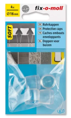 Stolbenhylse soft for glatte gulv og tepper transparent 16mm-Fix O Moll