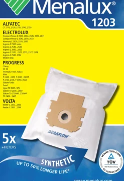 STØVSUGERPOSER 1203 DURAFLOW A5 1 MOTORFILTER-Menalux Sale
