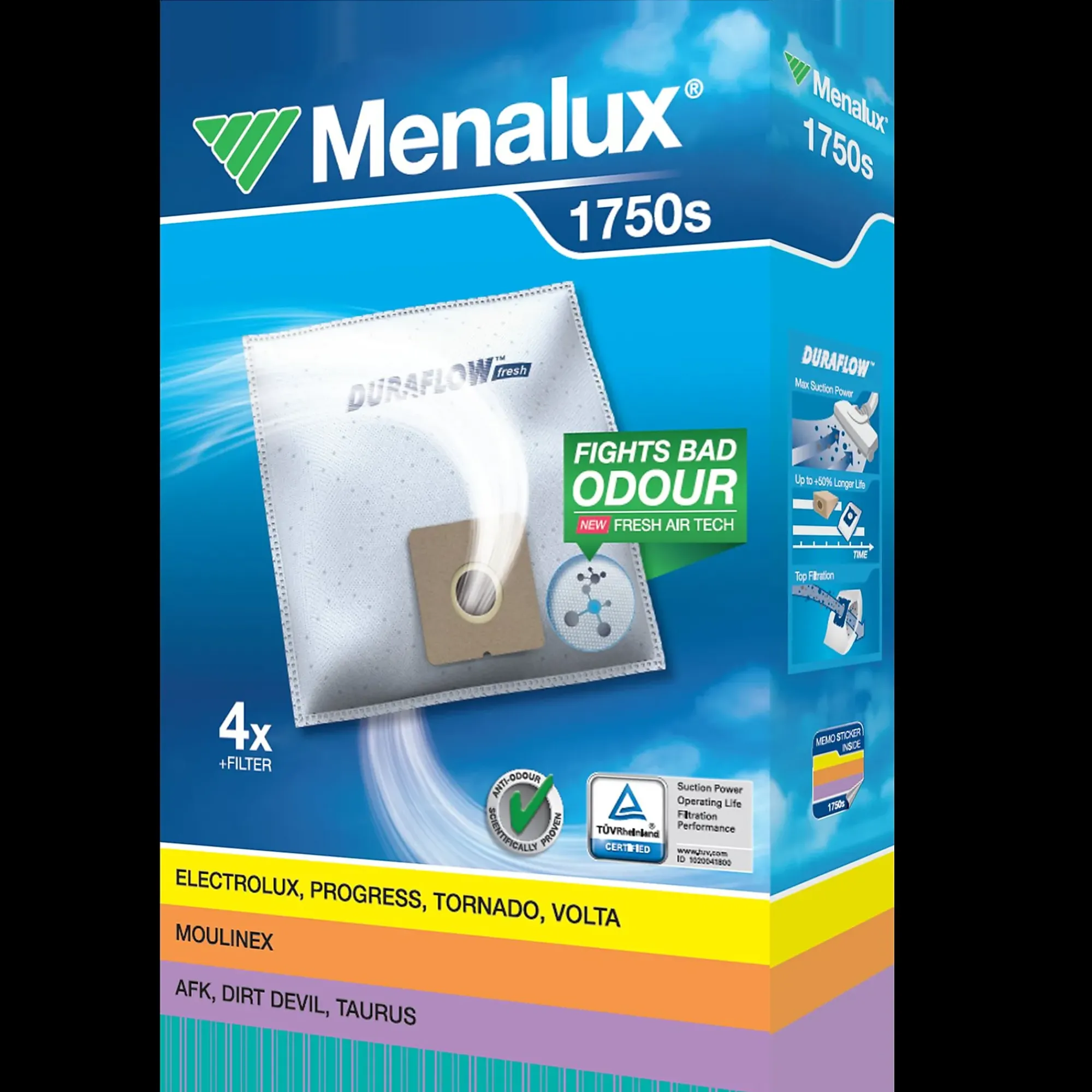 STØVSUGERPOSE T210 1750 4STK-Menalux Discount