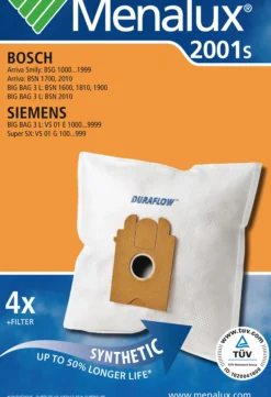 STØVSUGERPOSE T222 2001 4STK-Menalux