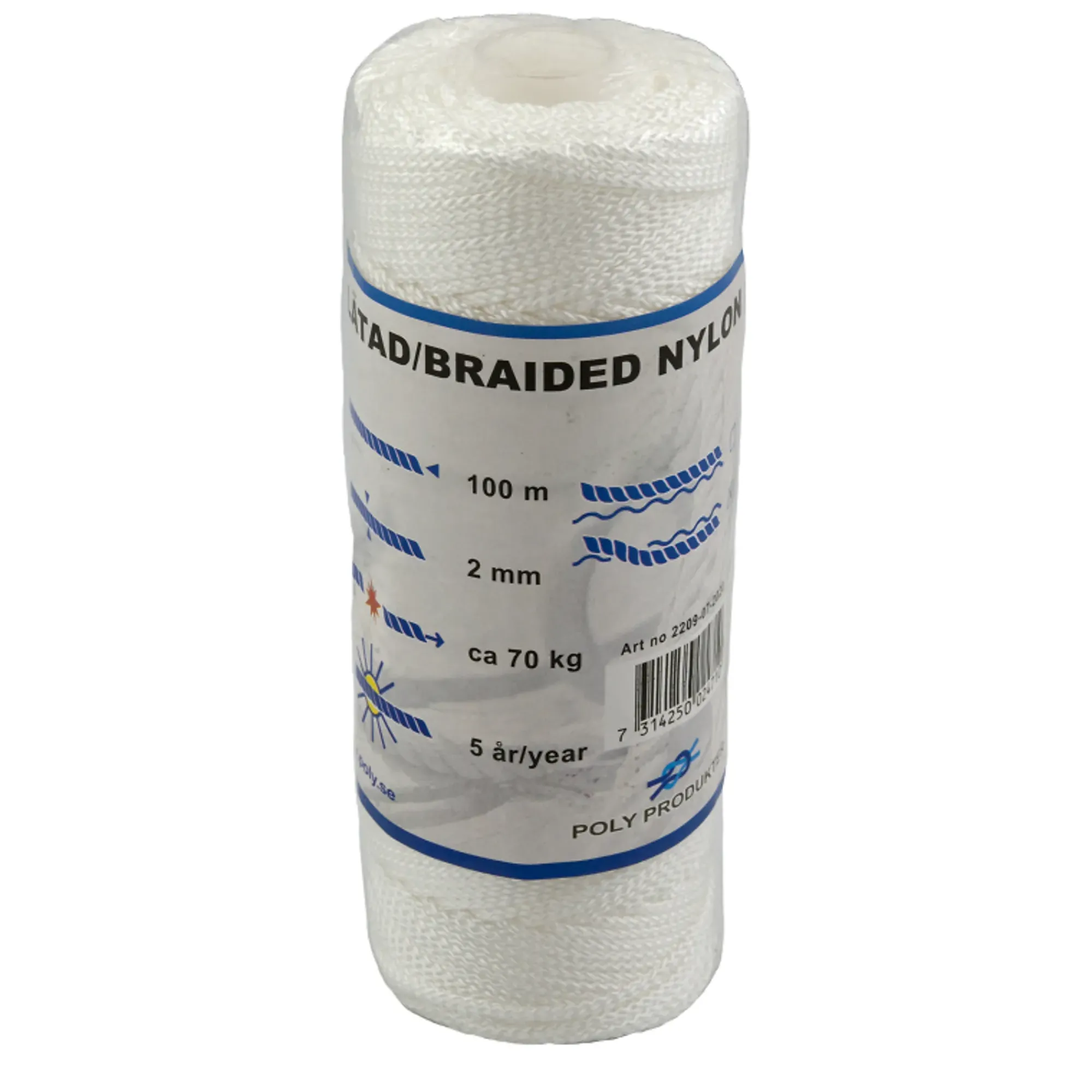 Tau nylon 2mm 100m flettet x-spole-Poly Produkter Online