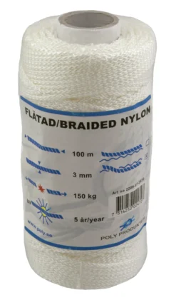 Tau nylon 3mm 100m flettet x-spole-Poly Produkter Best