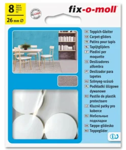 Teppeglider ø30mm hvit 8stk-Fix O Moll New
