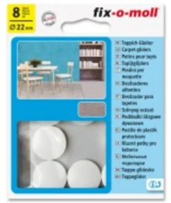 Teppeglider ø22mm hvit 8stk-Fix O Moll Hot