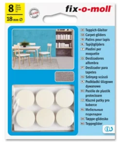 Teppeglider ø18mm hvit 8stk-Fix O Moll Best