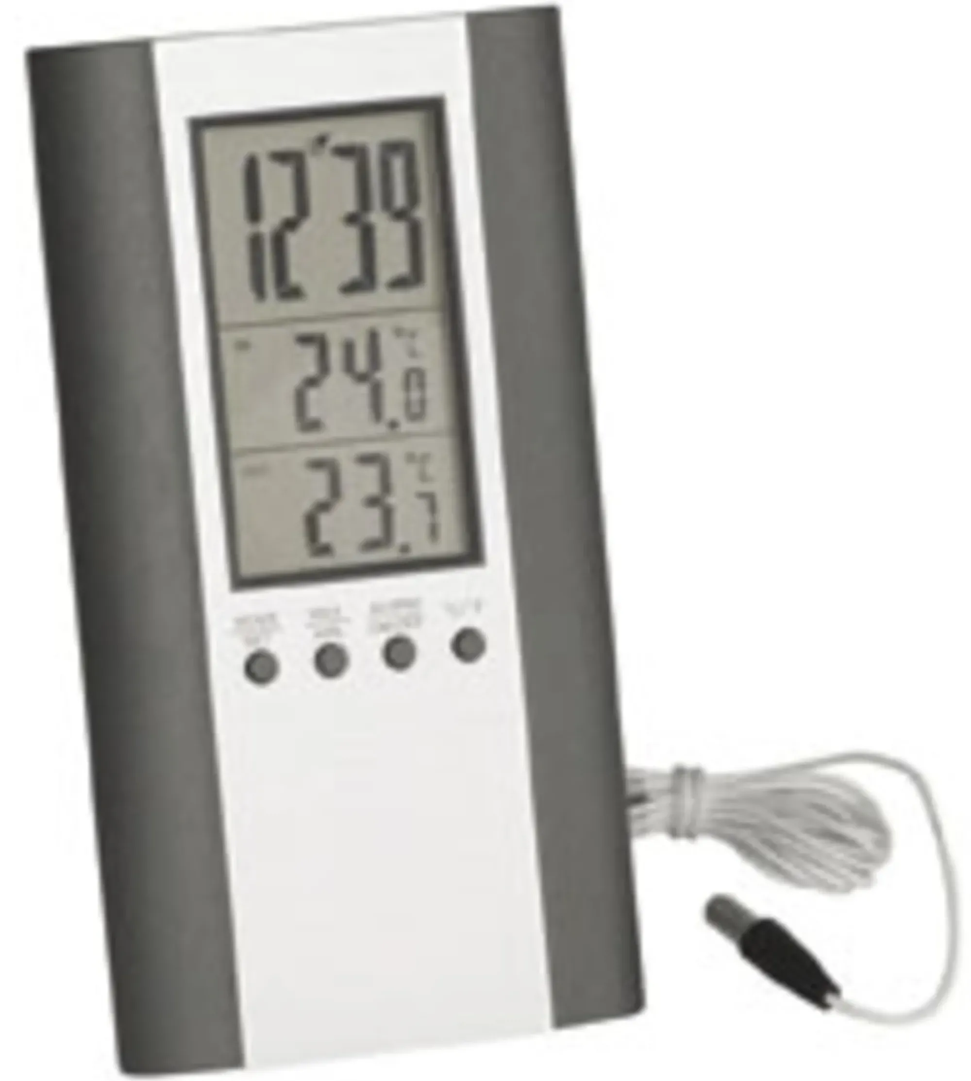 TERMOMETER INNE-UTE MIN-MAX MED VEKKEKLOKKE-Aanonsen