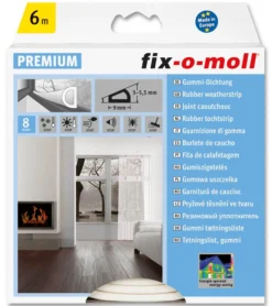 Tetningslist D 6m/9/6mm hvit-Fix O Moll Hot