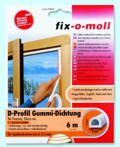 Tetningslist D 6m/9/6mm hvit-Fix O Moll Hot