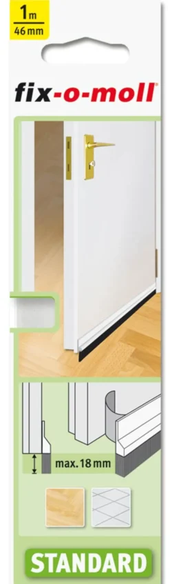 Tetningslist Dørbunnslist standard hvit 1mx42cm-Fix O Moll Discount