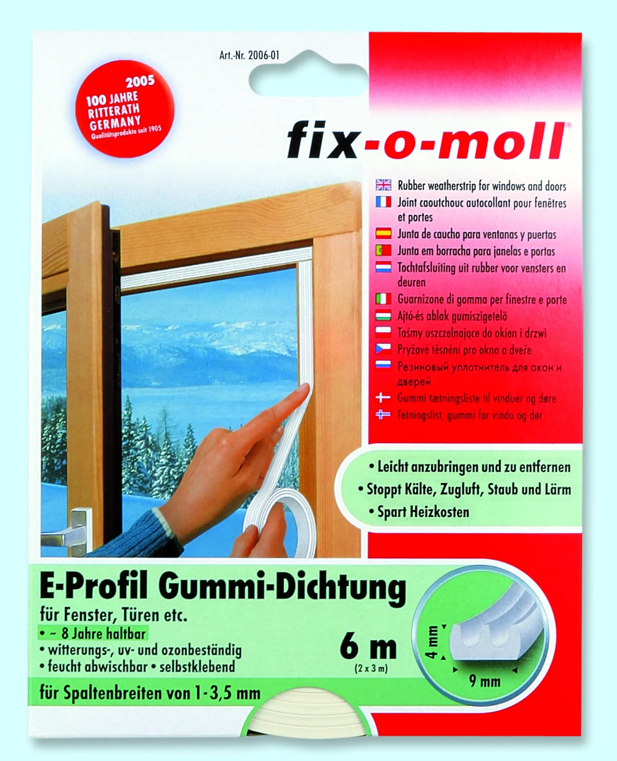 Tetningslist E 6m/9/4mm brun-Fix O Moll Sale
