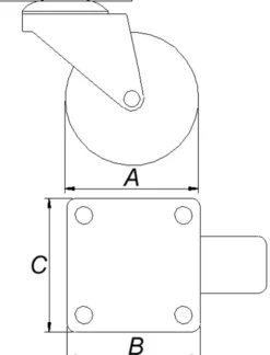 TRANSPORTHJUL MED PLATE Ø50MM-Pn Beslag Outlet