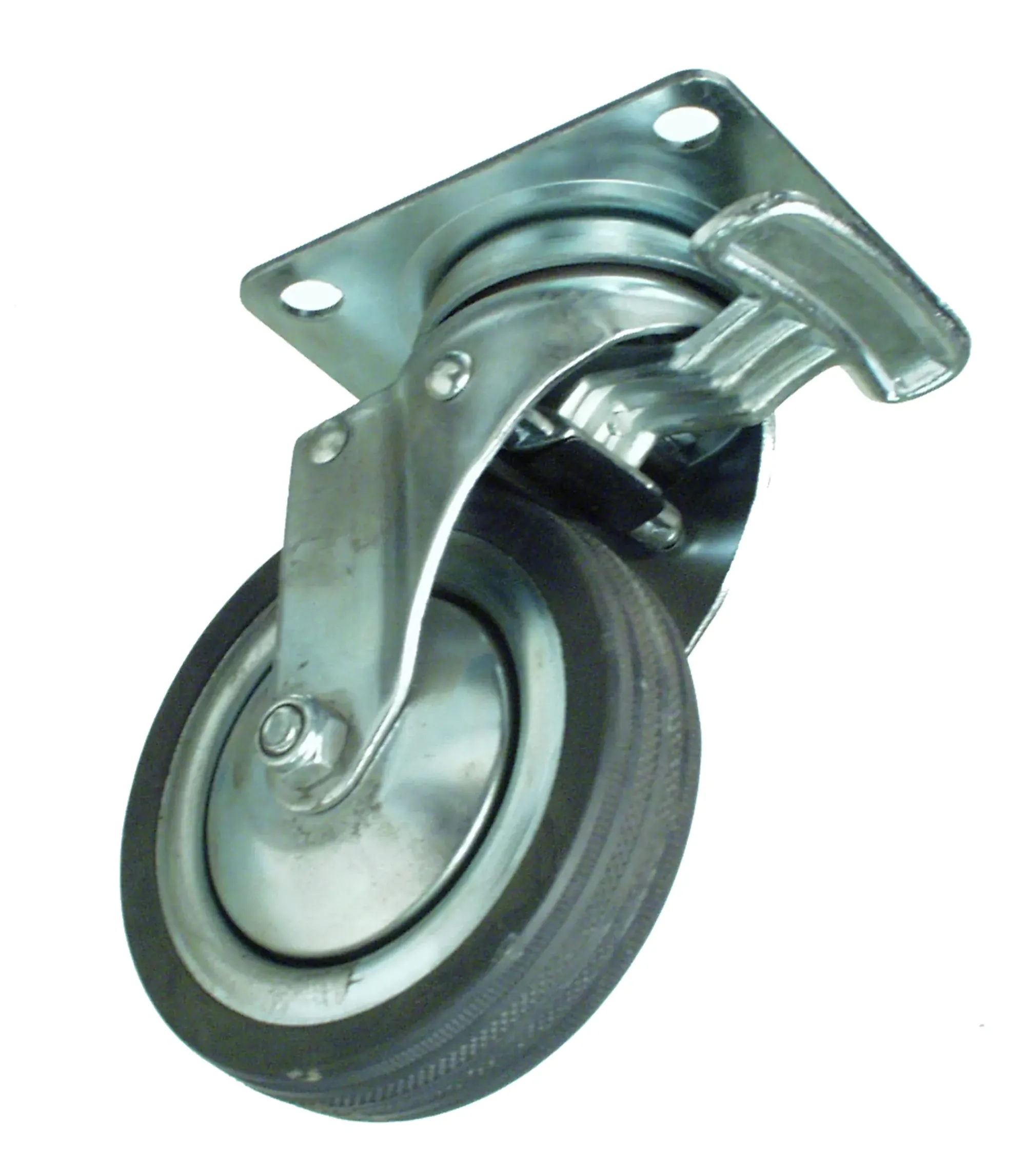 TRANSPORTHJUL Ø125MM M/PLATE OG BREMS-Pn Beslag